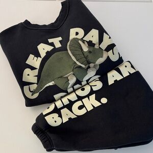 Zara Black Dinosaur Graphic Sweatshirt